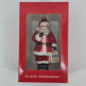 Ross Dress‎ for Less Exclusive 2025 SANTA CLAUS SHOPPING Glass Ornament NEW